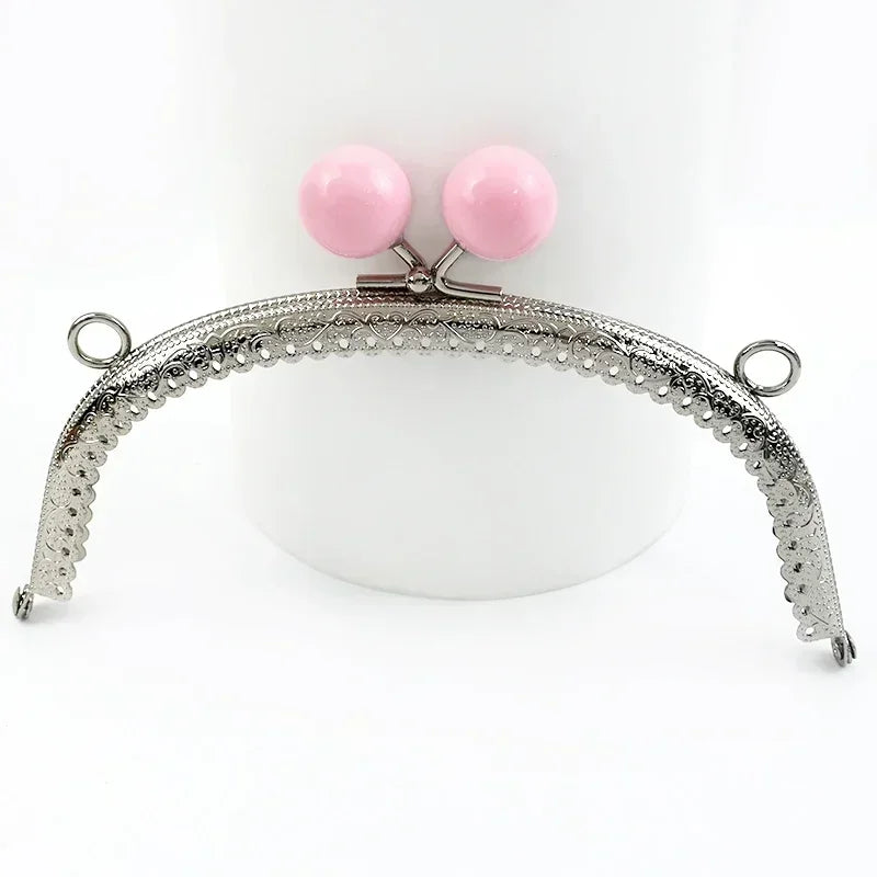 Robuster 16,5 cm Metallrahmen mit Kussverschluss - silbernem Taschengriff – DIY Set