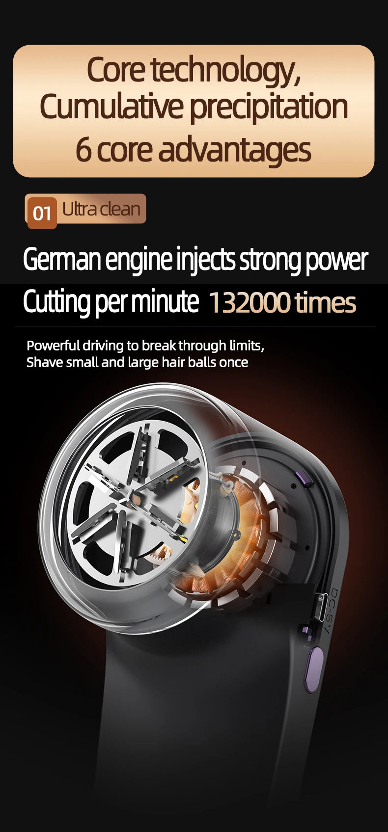 Tragbarer elektrischer Lint Remover mit USB Ladefunktion und Hochgeschwindigkeitsmotor