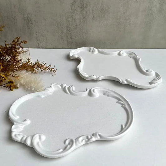 Barock Stil Silikonform für DIY Ablagen mit Relief für Wohnkultur