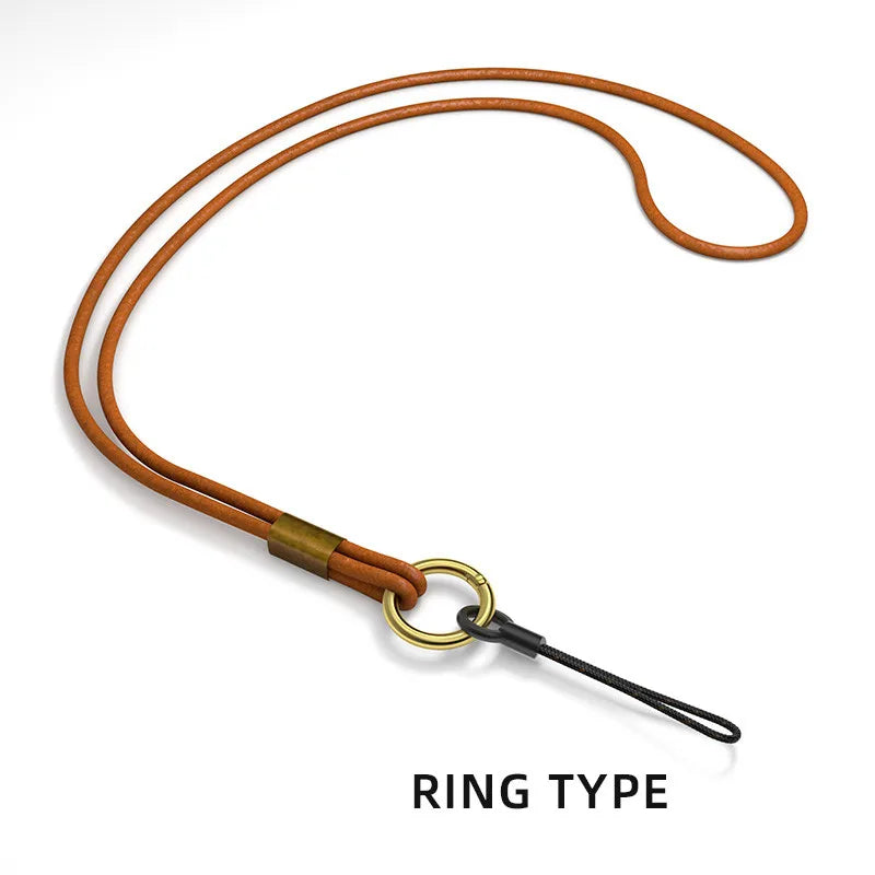 Echtes Leder Schlüsselanhänger Seil mit Karabiner für Handy und Schlüssel