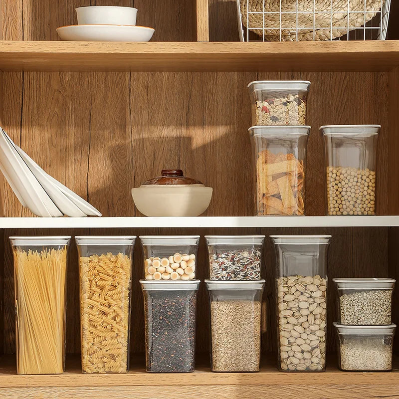 Platzsparende, klare Vorratsdosen für Gewürze Süßigkeiten Getreide Küche Kühlschrank
