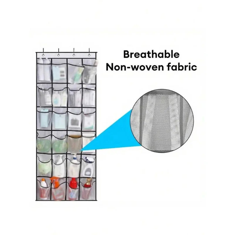 Wandmontierter Schuh Organizer mit 24 Fächern aus Stoff