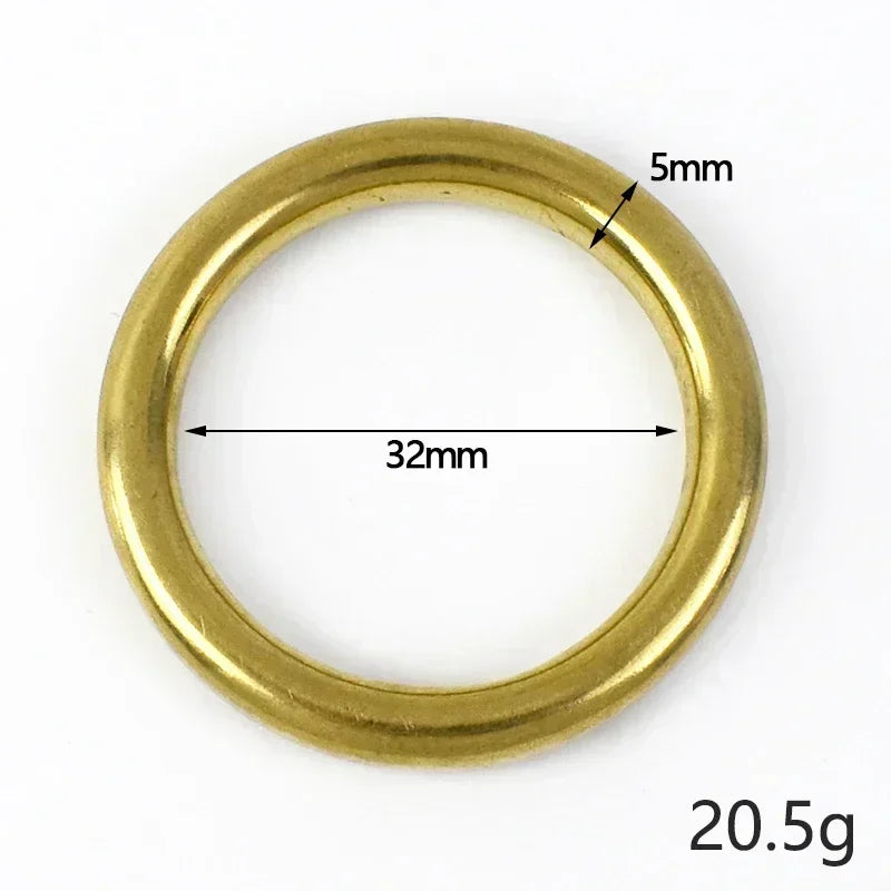O-Ring aus massivem Messing, nahtlose Ringe für Gürtel und Schlüssel