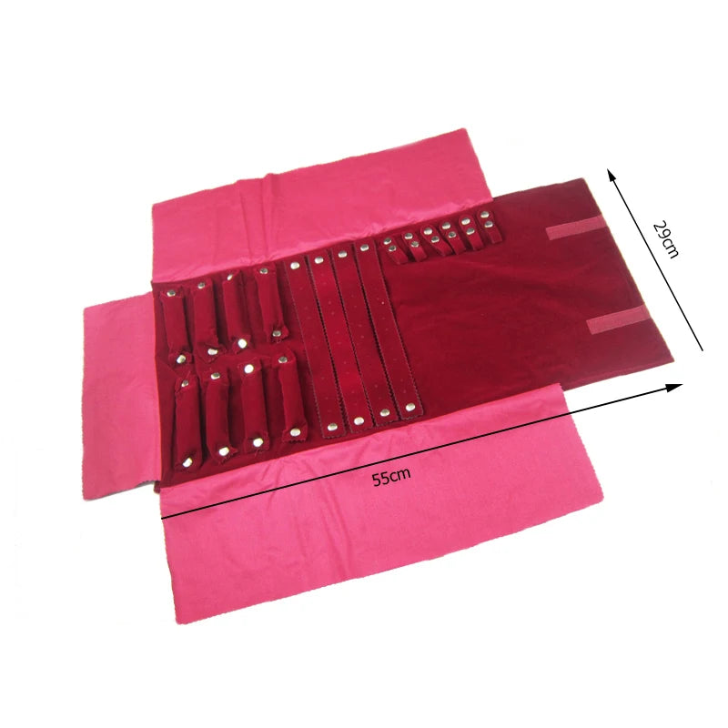 Eleganter Reise Schmuck Organizer aus Samt – Aufrollbar & Faltbar