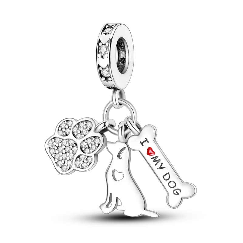 925 Sterling Silber Charm mit rosa Schmetterling - leuchtenden Glühwürmchen