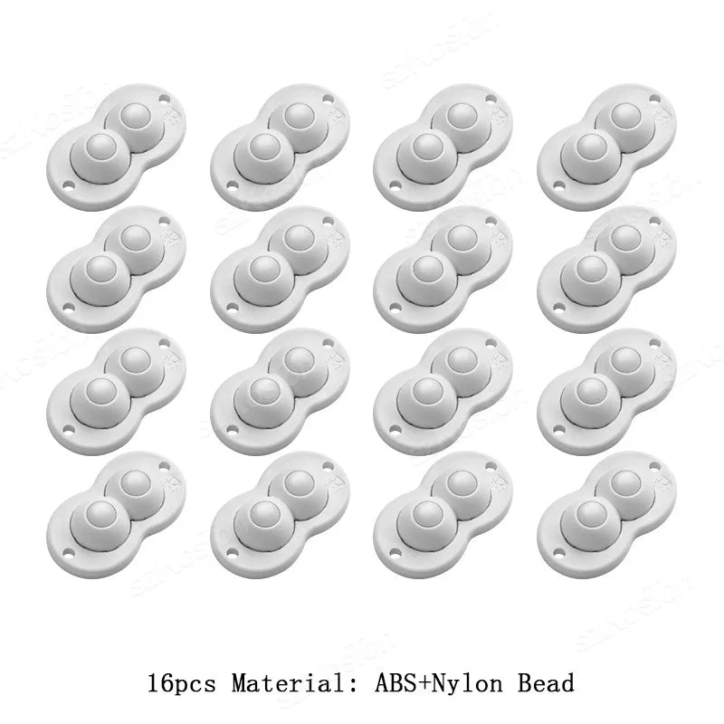 Selbstklebende Mini Lenkrolle aus ABS mit Stahl- oder Nylonkugeln, 360° Drehbar