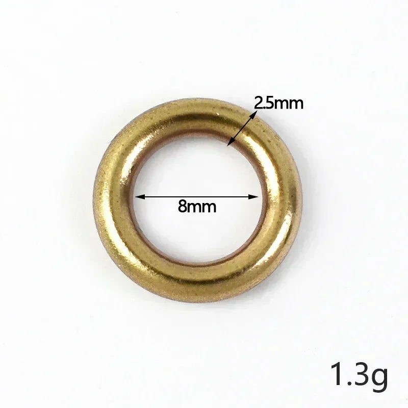 O-Ring aus massivem Messing, nahtlose Ringe für Gürtel und Schlüssel