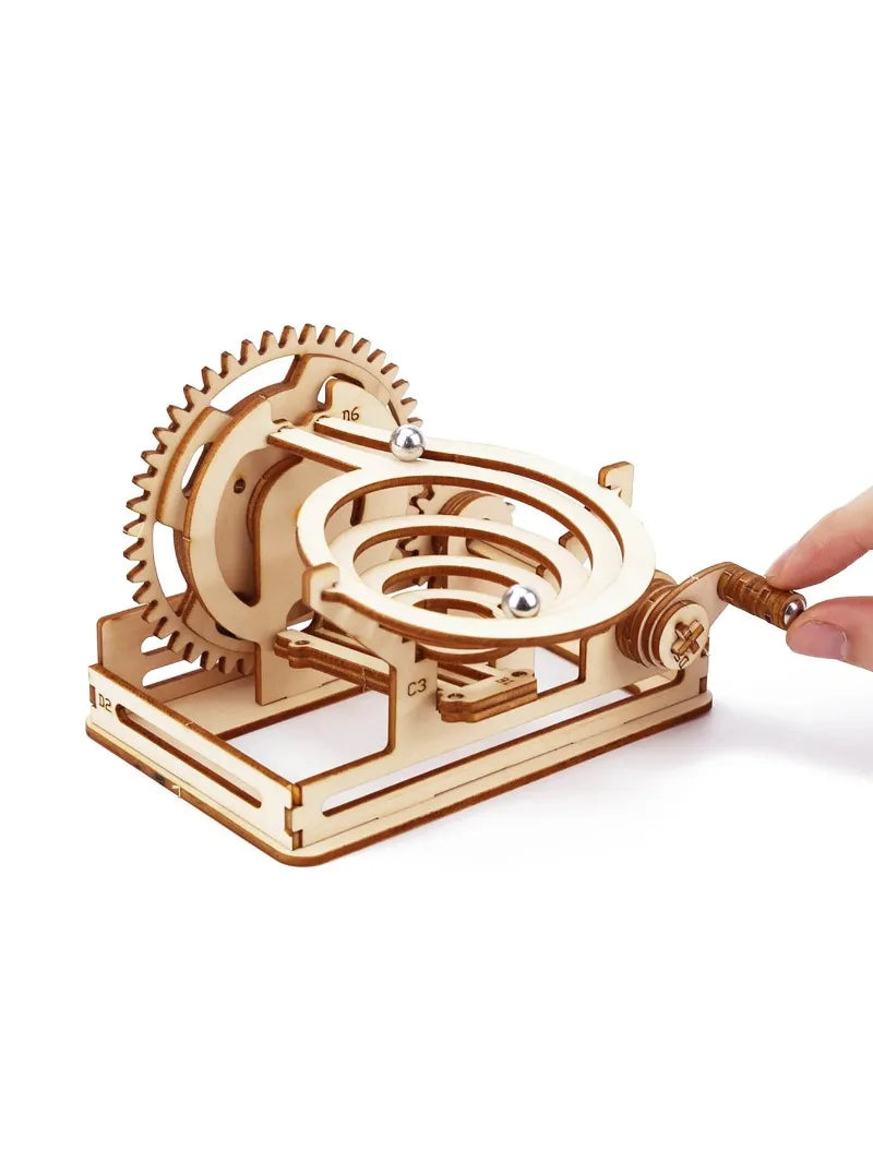 3D Holzpuzzle Spiral Marble Run DIY Modellbausatz für Jugendliche und Erwachsene