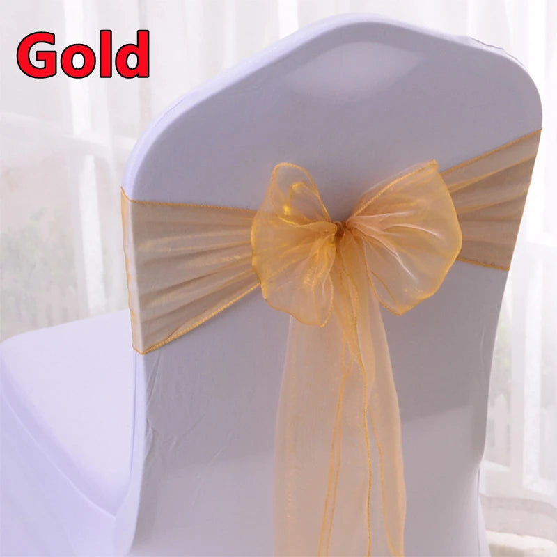 Elegante Organza Stuhlschärpen für Hochzeitsdekoration