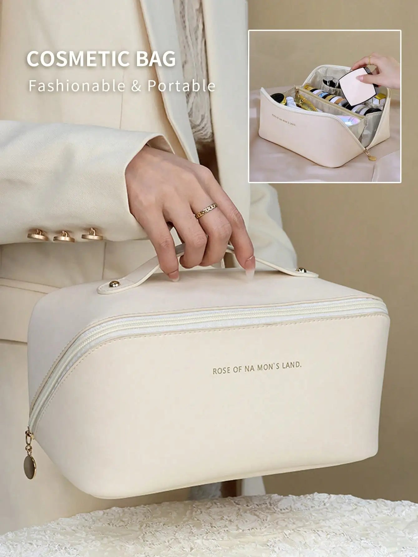 Minimalistische leichte Make-Up Tasche mit Reißverschluss für Reisen