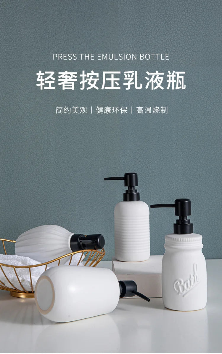 Keramik Flüssigseifenspender für Shampoo und Duschgel