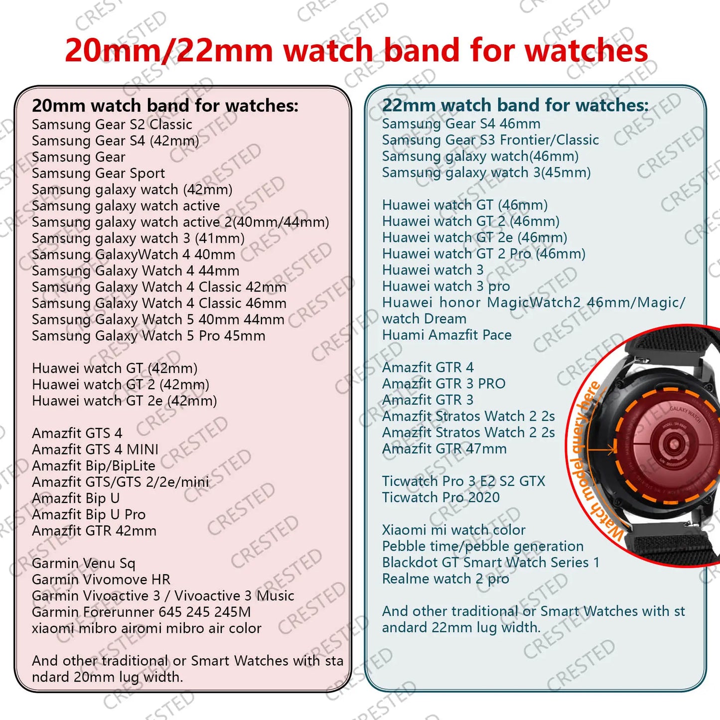 Fallschirmbänder für Samsung Galaxy Watch 7/FE/6/5/pro/4/Classic/Gear s3 18mm 20mm 22mm Sportarmband Huawei GT 2e 3 4 5 Band-Yabubest - Home & More