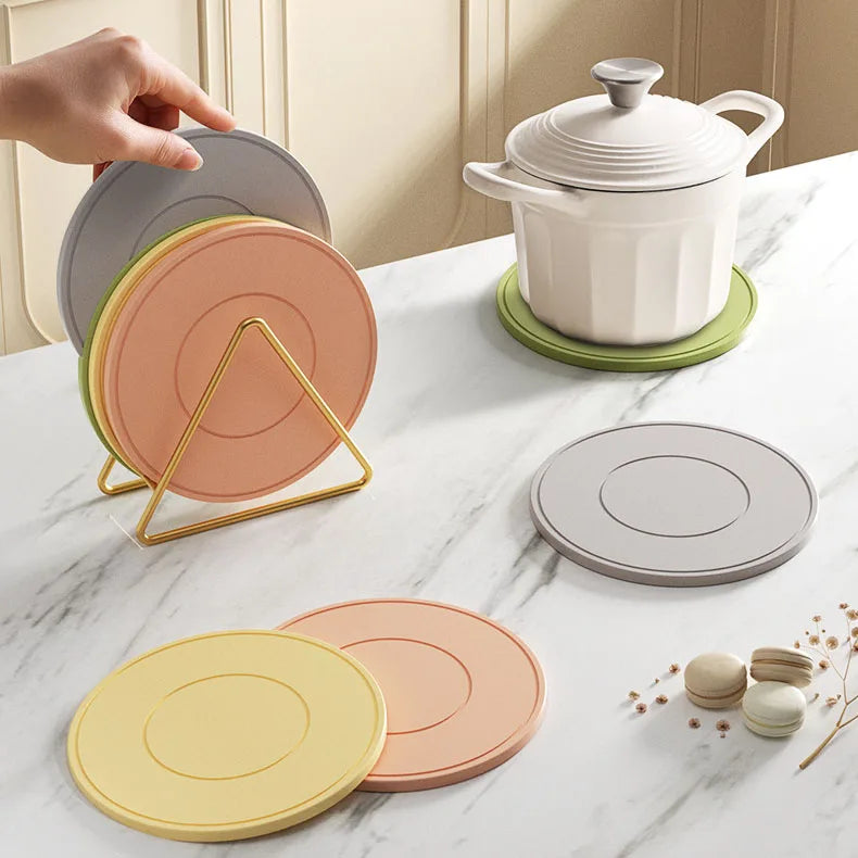 6er Set Runde Silikon Tischsets 16cm – Rutschfest und Hitzebeständig