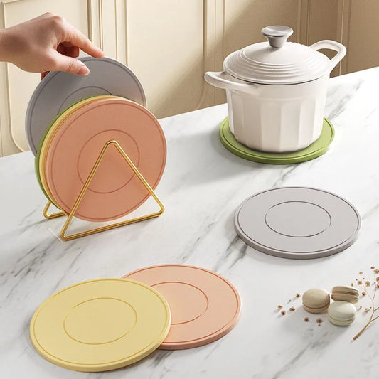 6er Set Runde Silikon Tischsets 16cm – Rutschfest und Hitzebeständig