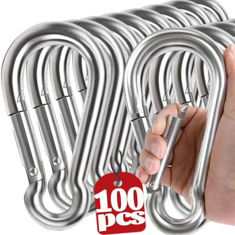 Leichter Mini-Karabiner aus Aluminium mit D-Ring - Federclip – silber, vielseitig