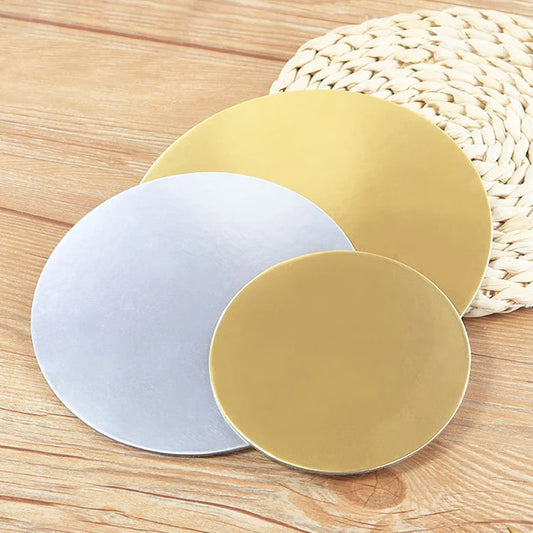 Runde Kuchenkartons 10-30 cm mit goldener oder silberner Beschichtung
