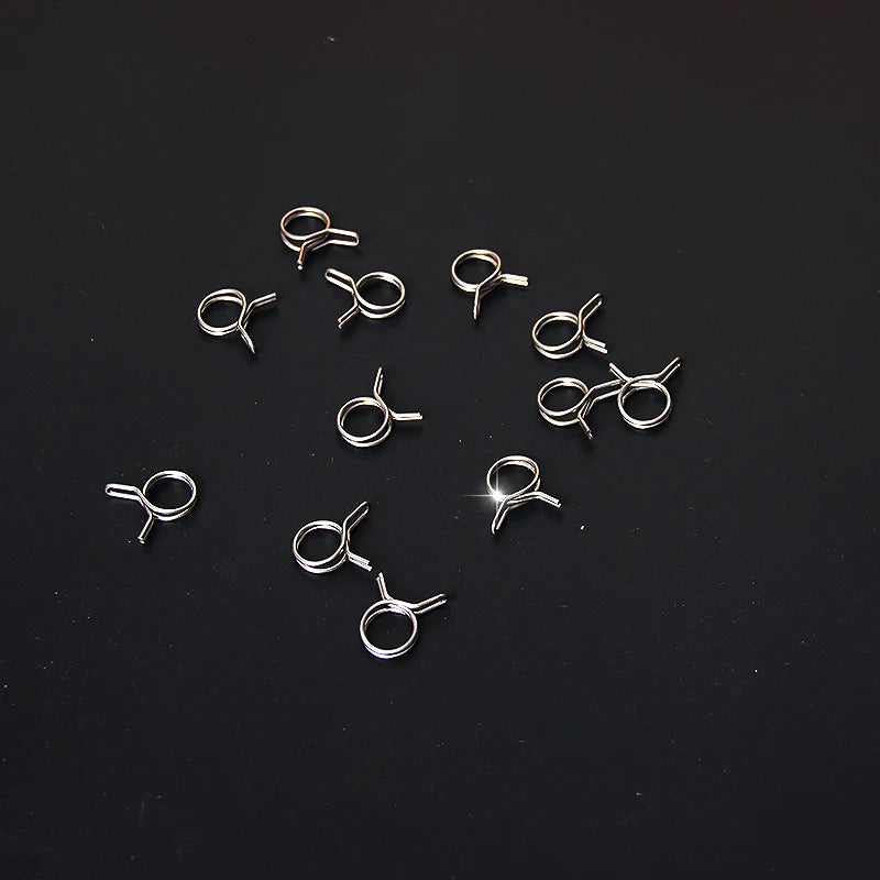 10x Edelstahl Schlauchschellen 5-14mm Federklemmen für Kraftstoffleitungen