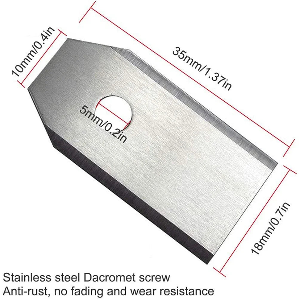 Edelstahl Mähroboter Klingen 35x18x0,75 mm – Rasenmäher Ersatz Trimmerblätter