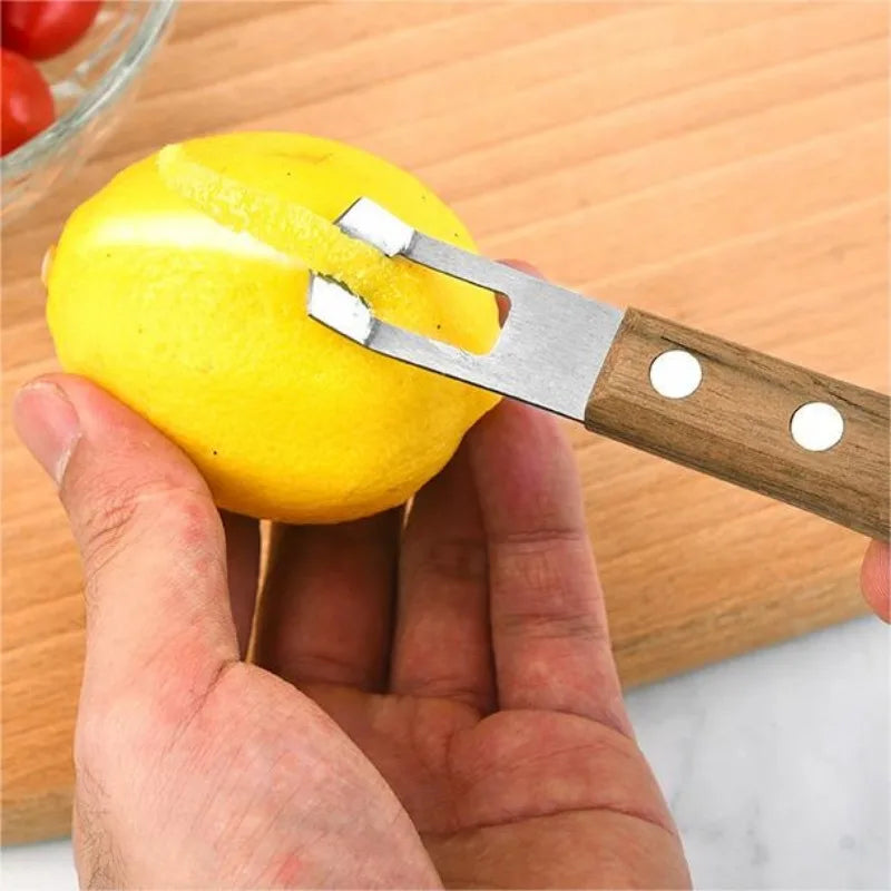 Langlebiger Zitronenschäler mit Holzgriff - rostfreier Edelstahlklinge – mühelos schälen