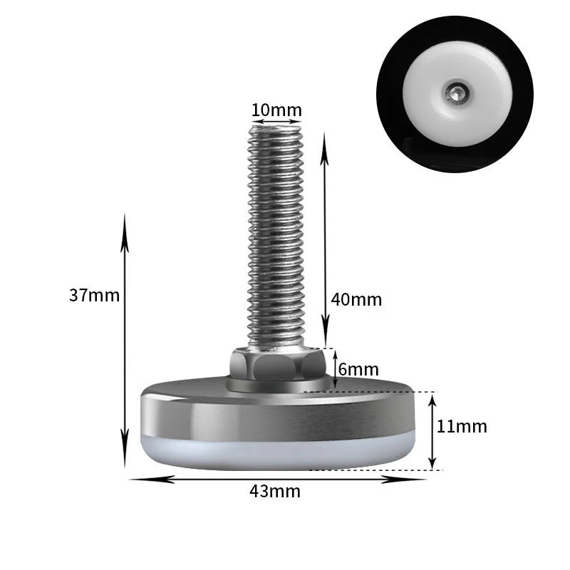Edelstahl Möbelfüße verstellbar Nylon Nivellierfüße für Möbel stabil