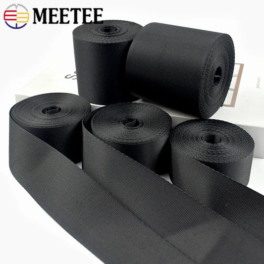 Schwarzes Nylon Gurtband 10-100mm für Taschen Rucksäcke Sicherheitsriegel