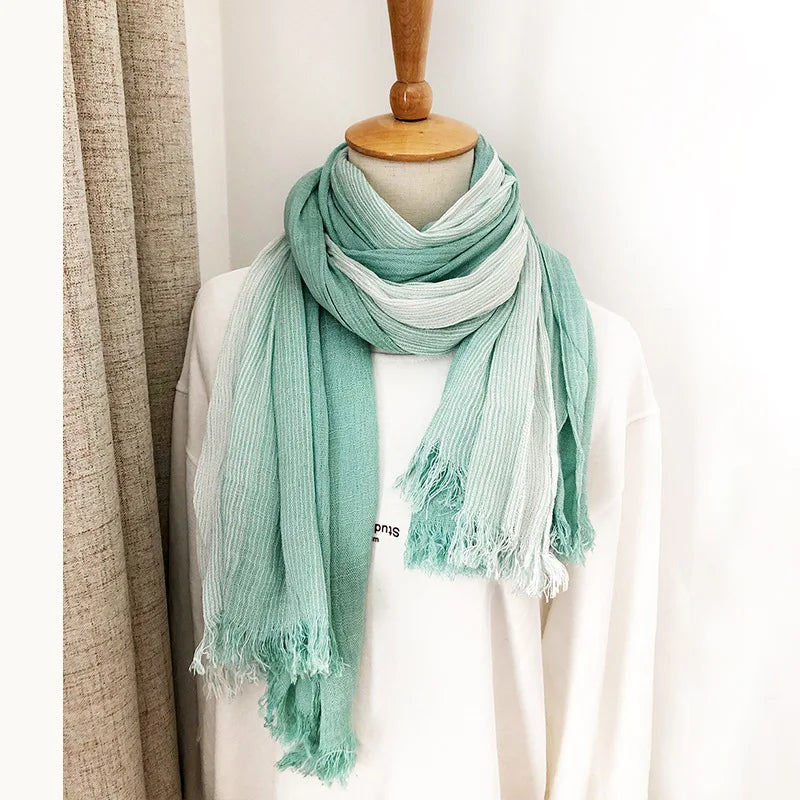 Gestreifter Baumwoll-Leinen Schal für Herren – Multifunktionaler Trendschal