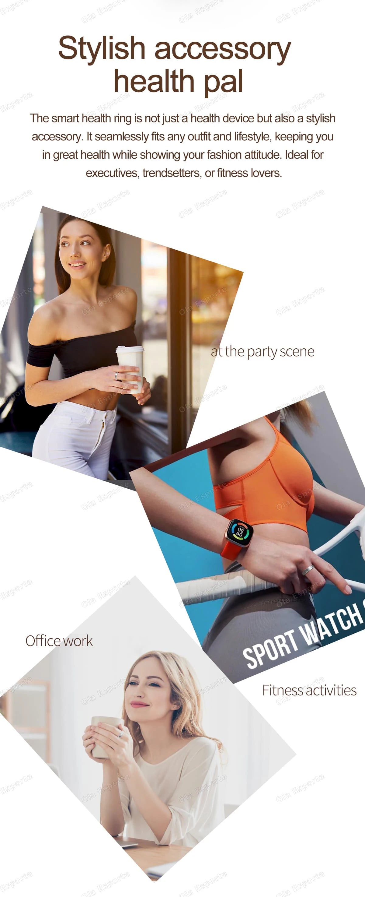 Schmaler Damen Smart Ring mit Schlaf und Gesundheitsmonitor 2025