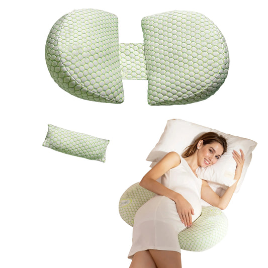 Schwangerschaftskissen für schwangere Frauen, weiches Schwangerschaftskörperkissen, Unterstützung für Rücken, Hüften, Beine, Mutterschaftskissen - Yabubest - Home & More