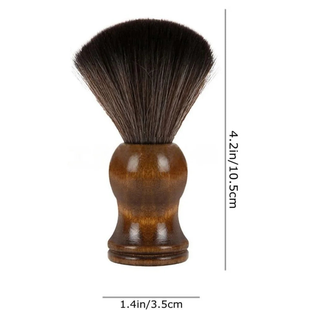 Rasierpinsel mit Holzgriff und Nylonborsten für Männer Nassrasur