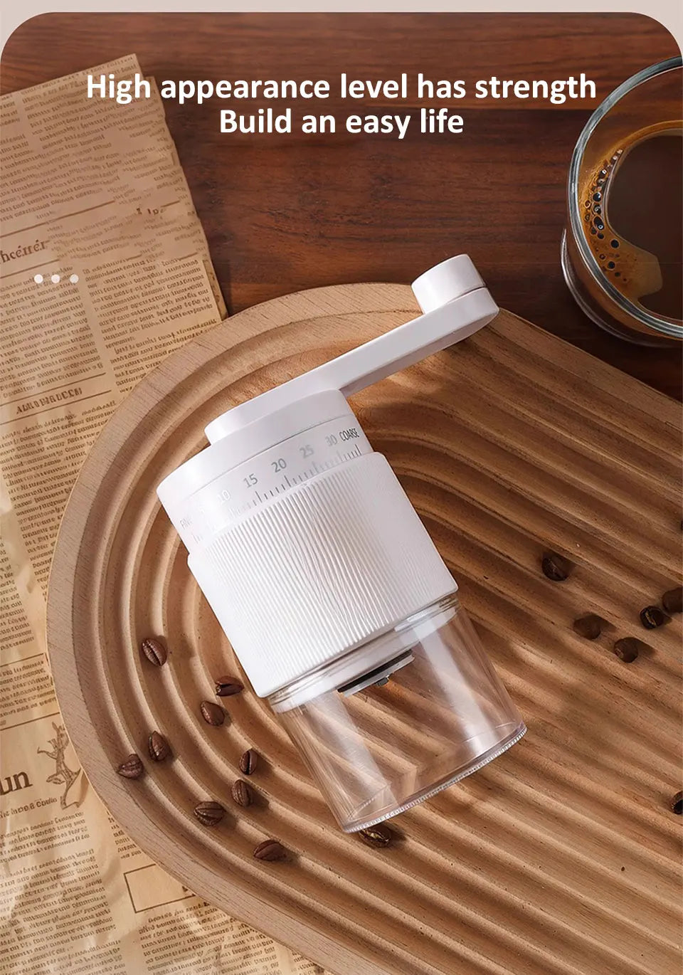 Verstellbare Manuelle Kaffeemühle mit Keramik Mahlkern