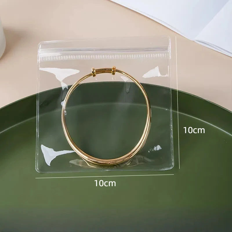 10/50/100x PVC Druckverschlussbeutel transparent Schmuck Geschenk