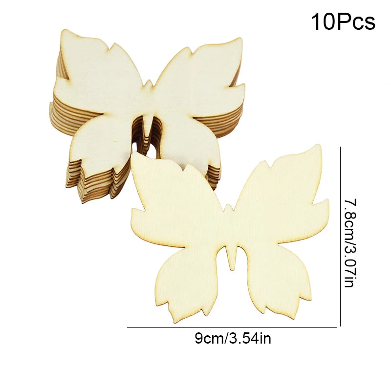 10er Set Holz Schmetterlinge zum Bemalen - Blanko Holzscheiben für Kinder Basteln-Yabubest - Home & More
