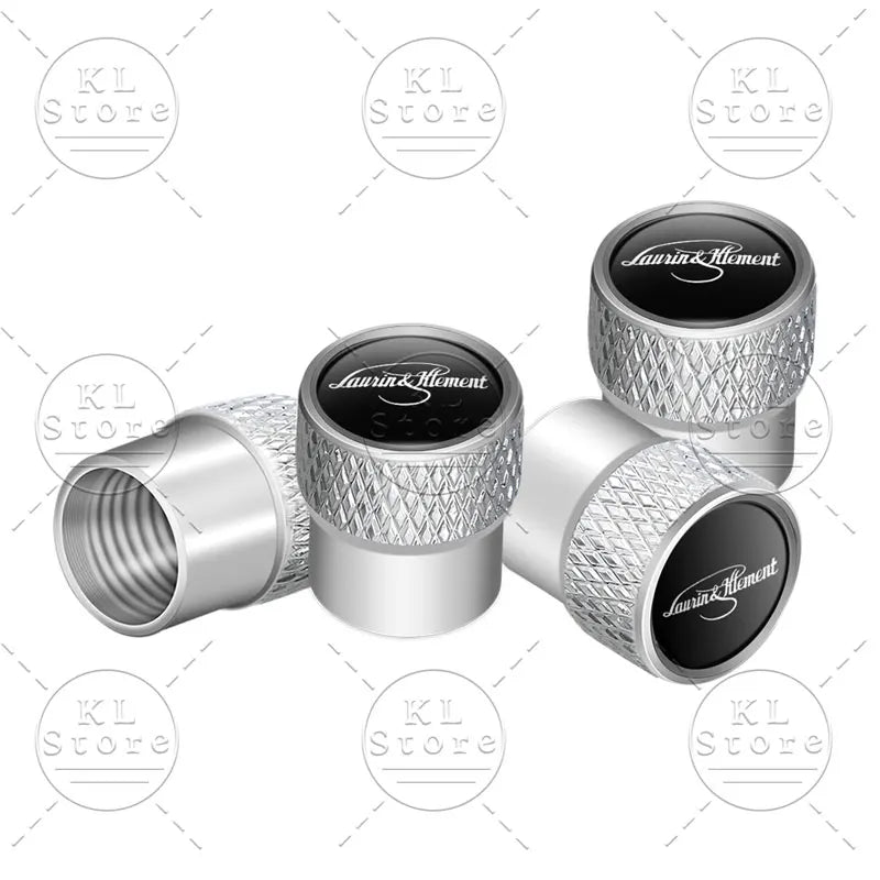 4er Set Rad Reifen Ventilkappen Air Stem Caps mit Staubschutz und Logo
