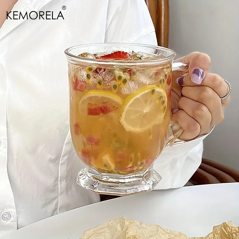 KEMORELA Retro-Wasserbecher mit großem Fassungsvermögen, 480/600/650 ml, Saft, Kaffee, Milchbecher, geeignet für Restaurant, Nachmittag, Whisky, Dekorieren-Yabubest - Home & More
