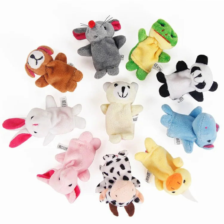 10-teiliges Set Plüsch Fingerpuppen Cartoon Tiere weiche Kinderpuppen