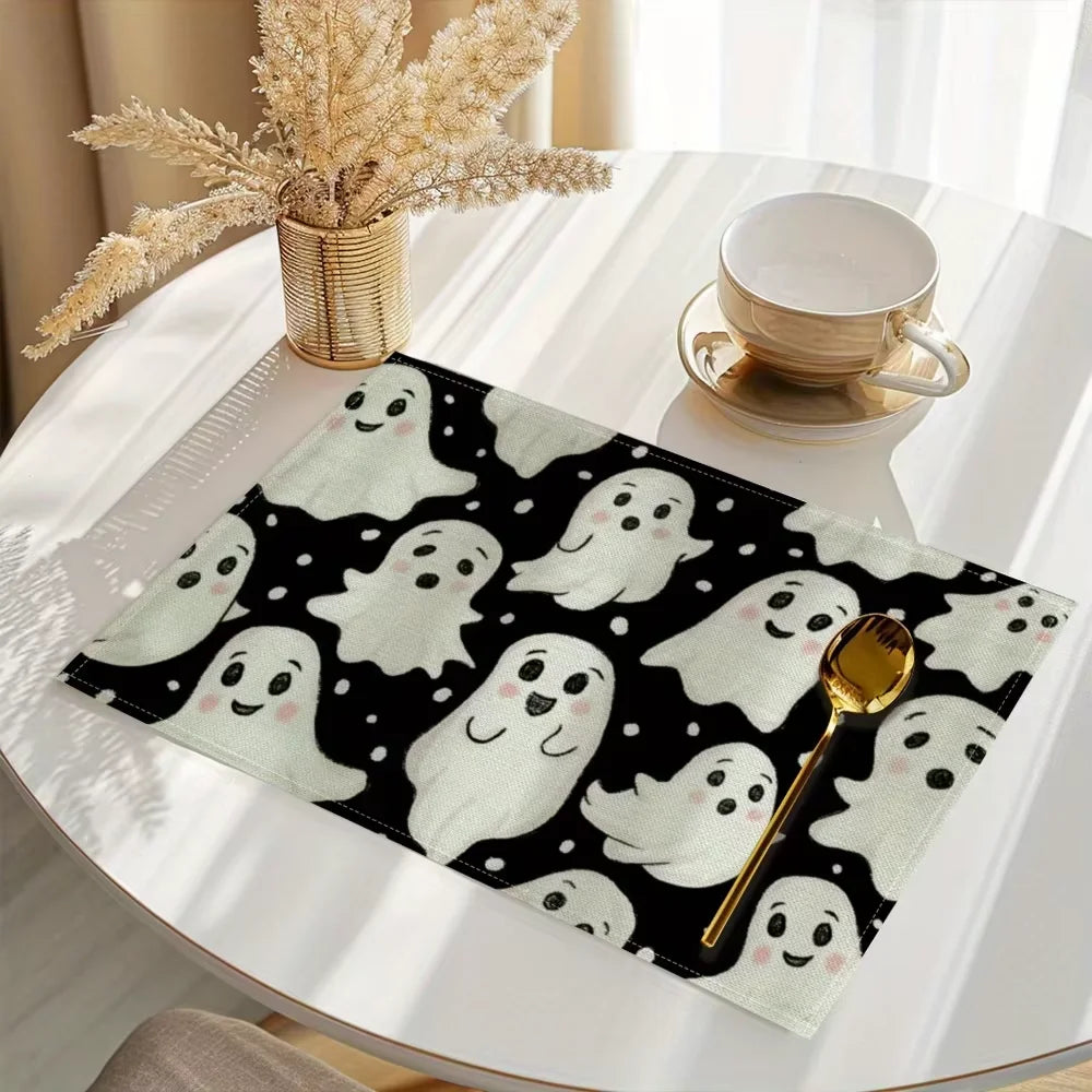 Halloween Tischsets mit niedlichem Geistermotiv wasserdicht hitzebeständig