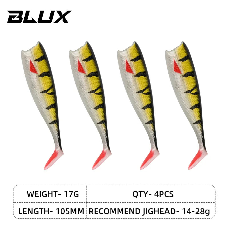 Weicher Angelköder Jighead 80mm 105mm Black Tail Minnow Salzwasser