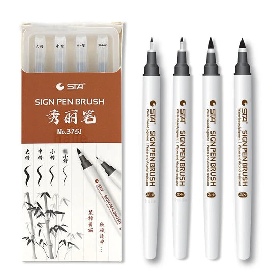 4er Set wasserfeste Kalligraphie Pinselstifte für Kunst - Schrift