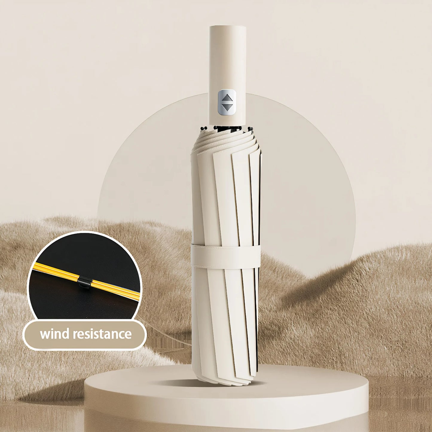 Automatischer 12-Knochen Doppelschirm mit großem Nylon-Schirm und stabilem Rahmen