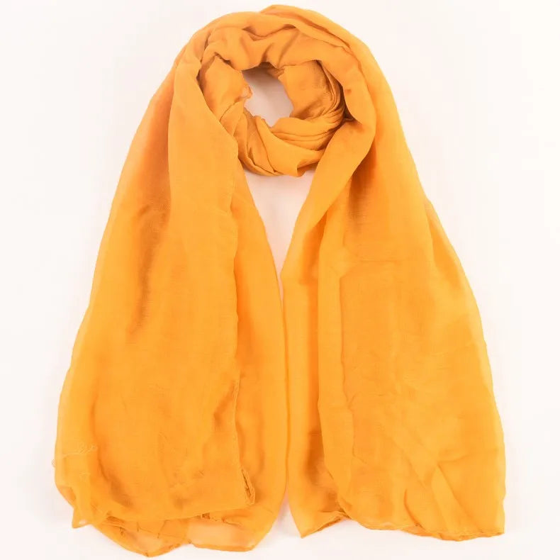 Damen Schal Baumwolle Leinen lang 90x180cm uni zart weich vielseitig