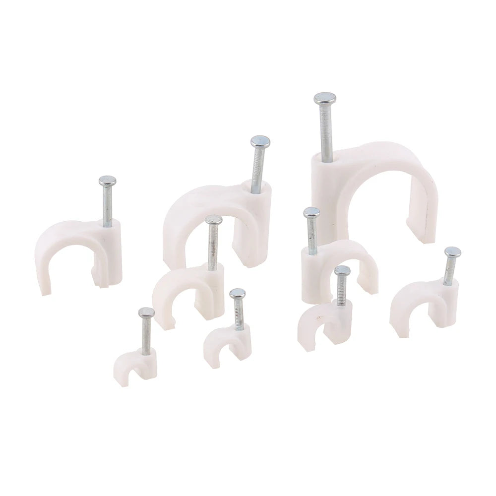 Runde Kabelklemmen 4-16mm für sichere Kabelverlegung – 100 Stück weiß