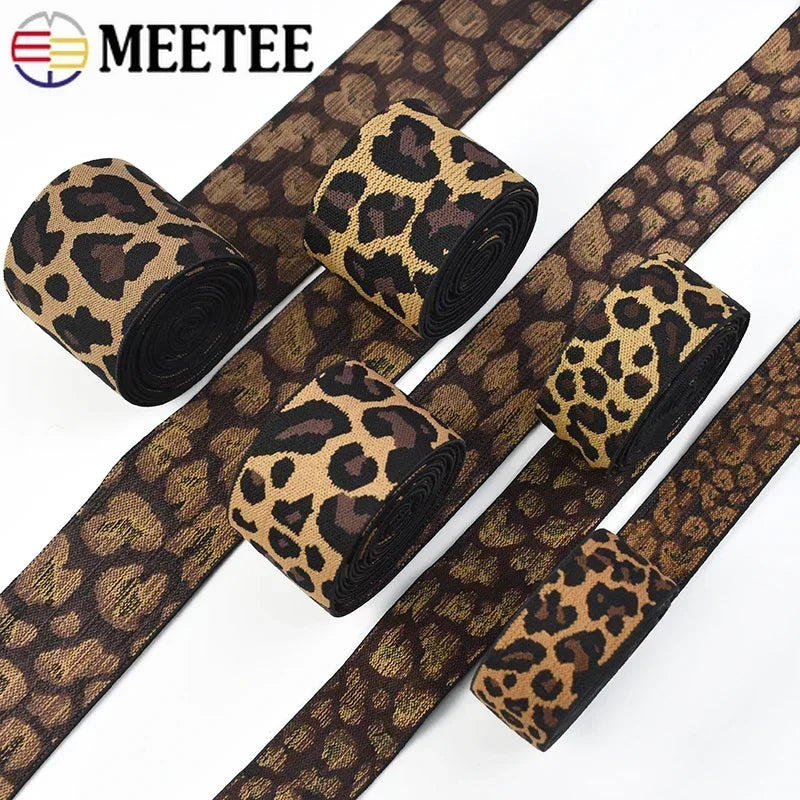Leoparden Jacquard Elastikband 15 25 40 50 mm 2 10 Meter Nähband