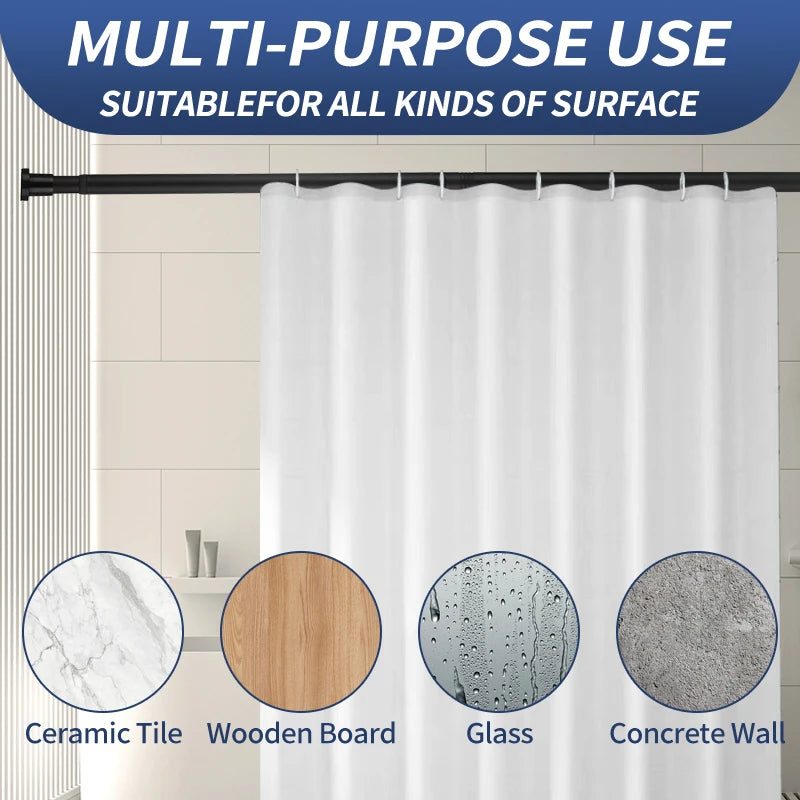 Verstellbare Duschvorhangstange Edelstahl Teleskop 80 bis 240 cm