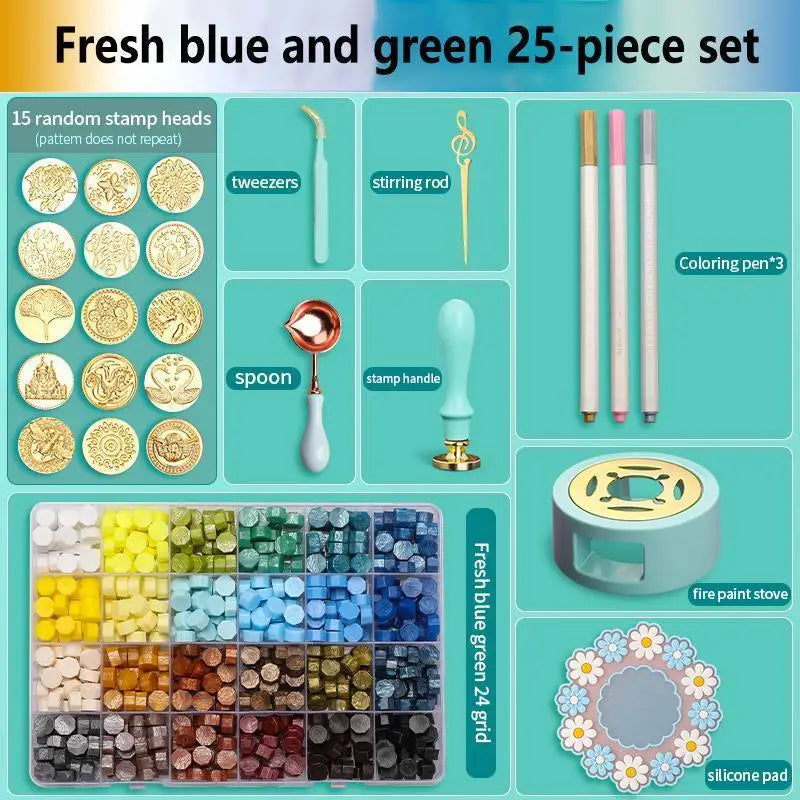 Dekoratives Wachs Siegel Stempel Set zum Basteln