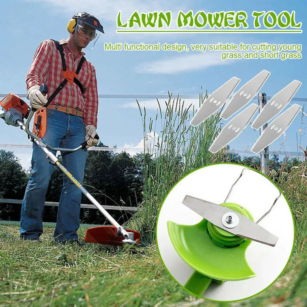 5x Metall Rasentrimmer Kopf Ersatz Cutter für Gartenmäher Zubehör
