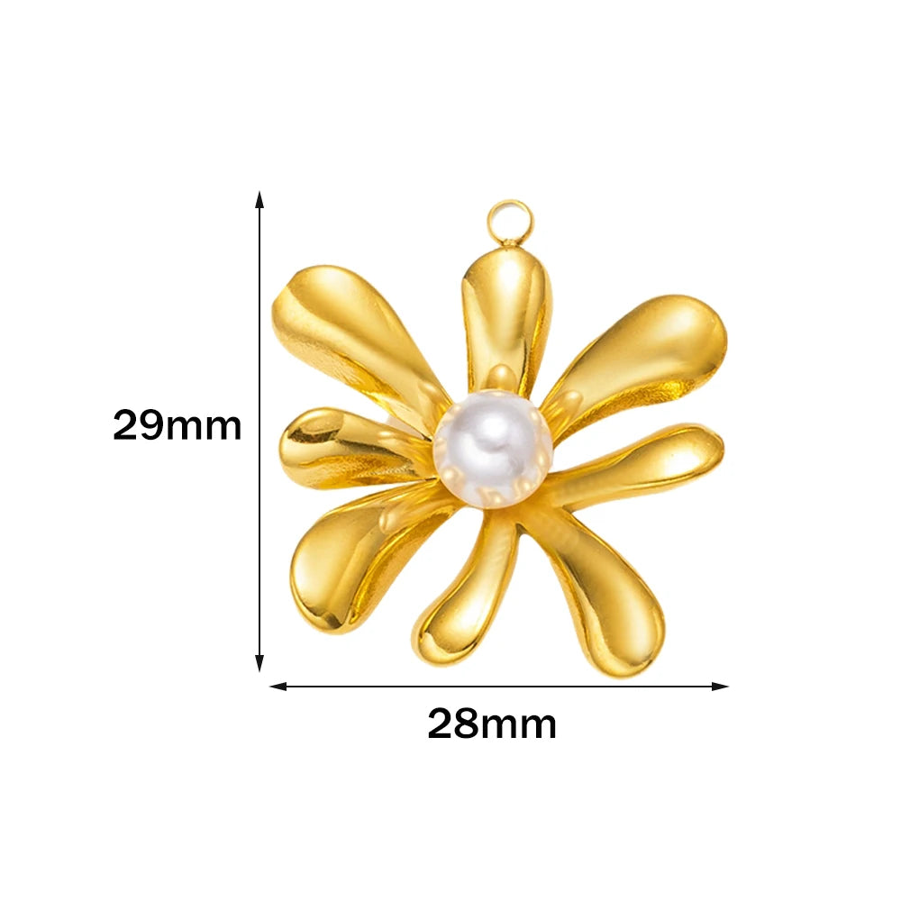Edelstahl Blumen Charms für DIY Schmuckherstellung in Gold oder Stahl