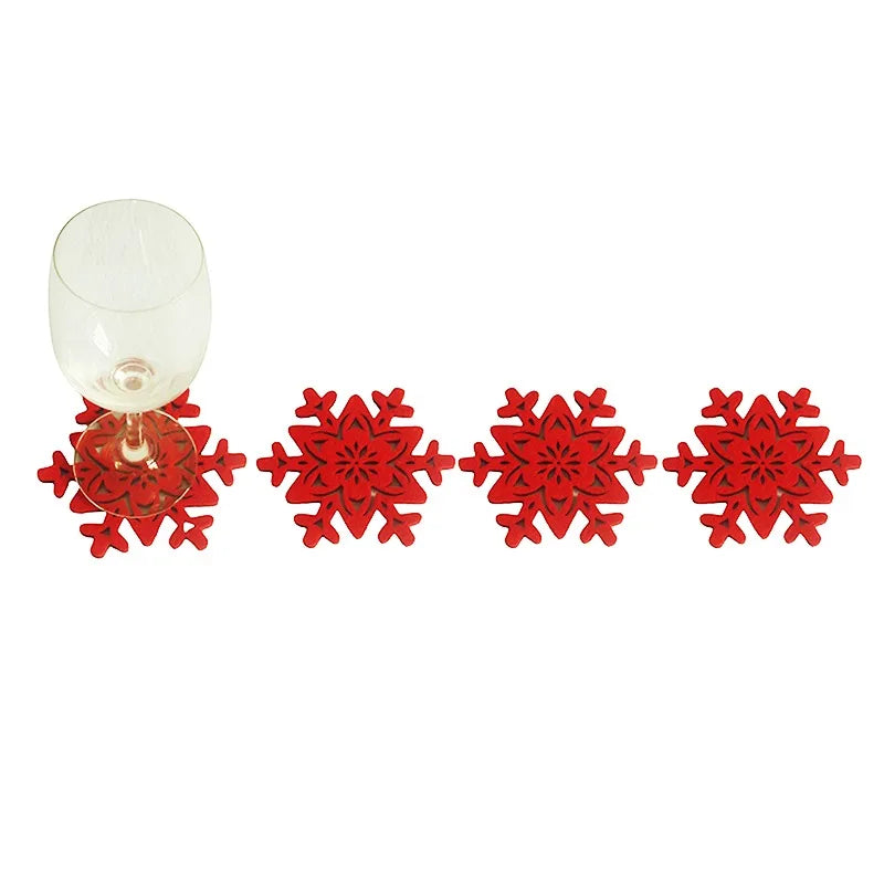 Dekorative runde Untersetzer aus Filz Weihnachten 4 8 12 Stück