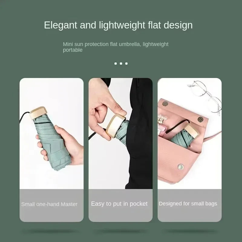 Ultraleichter kleiner Taschen-Regenschirm faltbar mit UV-Schutz
