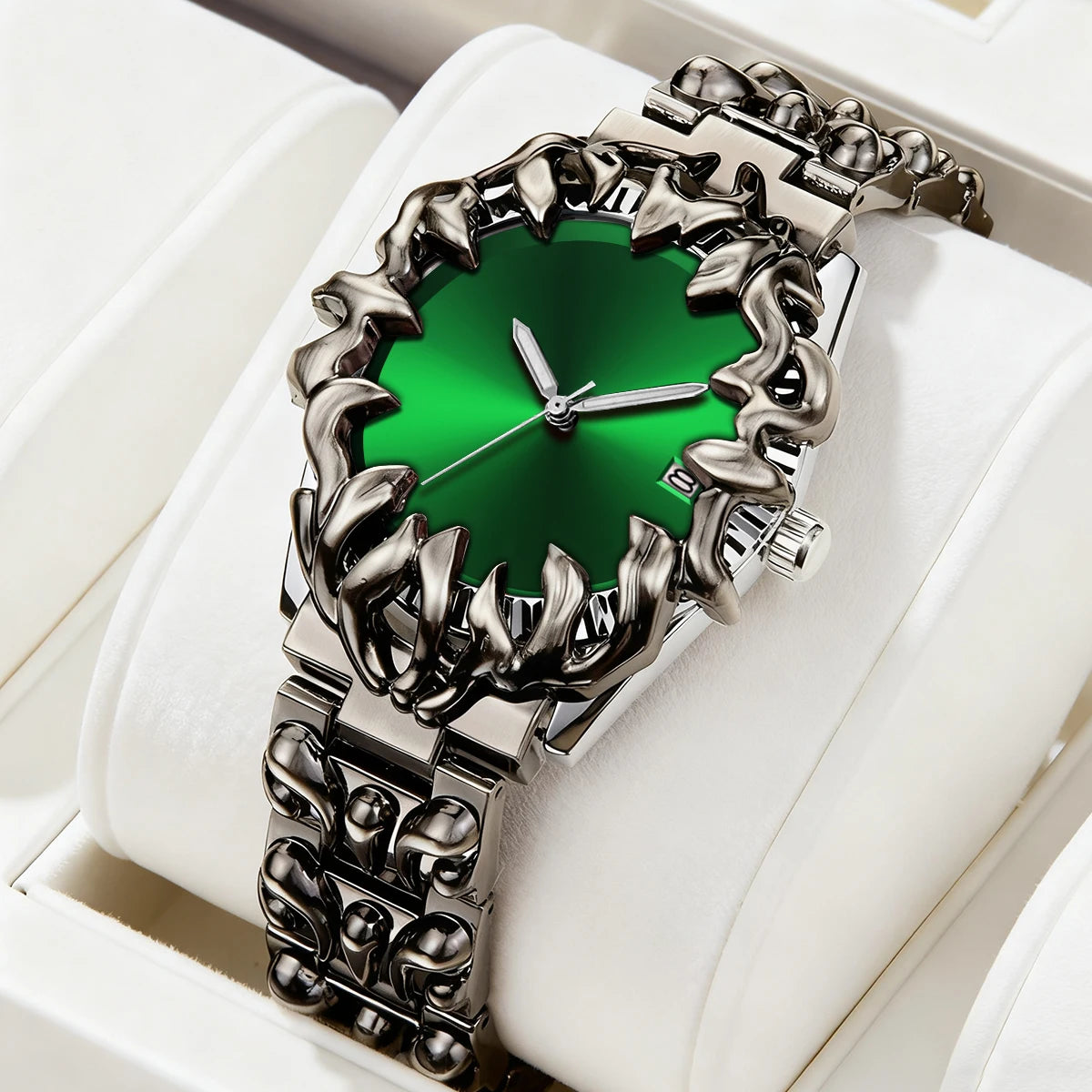 Sportliche Herrenuhr mit Edelstahl Armband und Quarzwerk