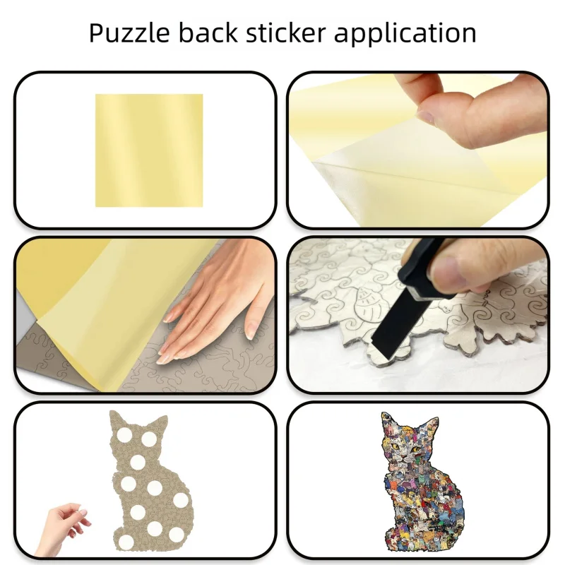 Kreatives 3D Holzpuzzle Katzenform als Sparbank und Denkspiel